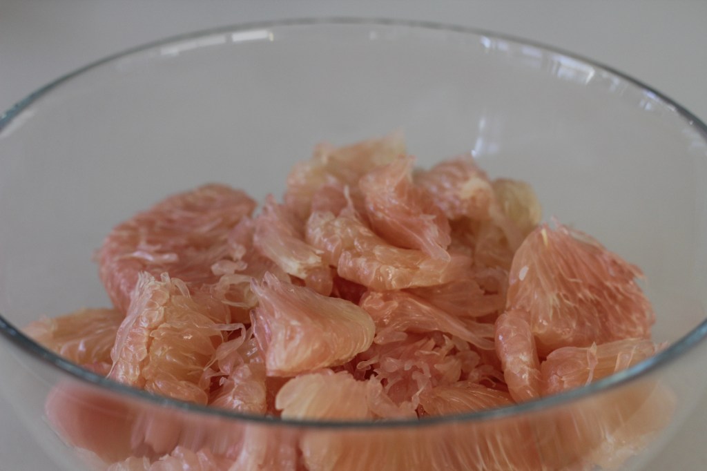 Pink pomelo flesh